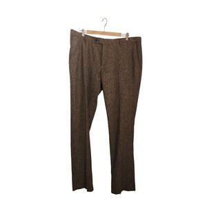 Paisley & Gray‎ Wool Blend Tweed Pants Men's 38x32 Slim Fit Brown Donegal
